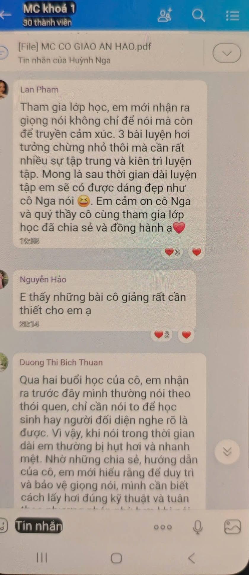 Feedback học viên
