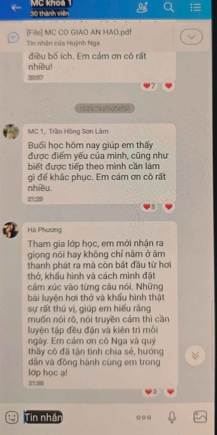 Feedback học viên