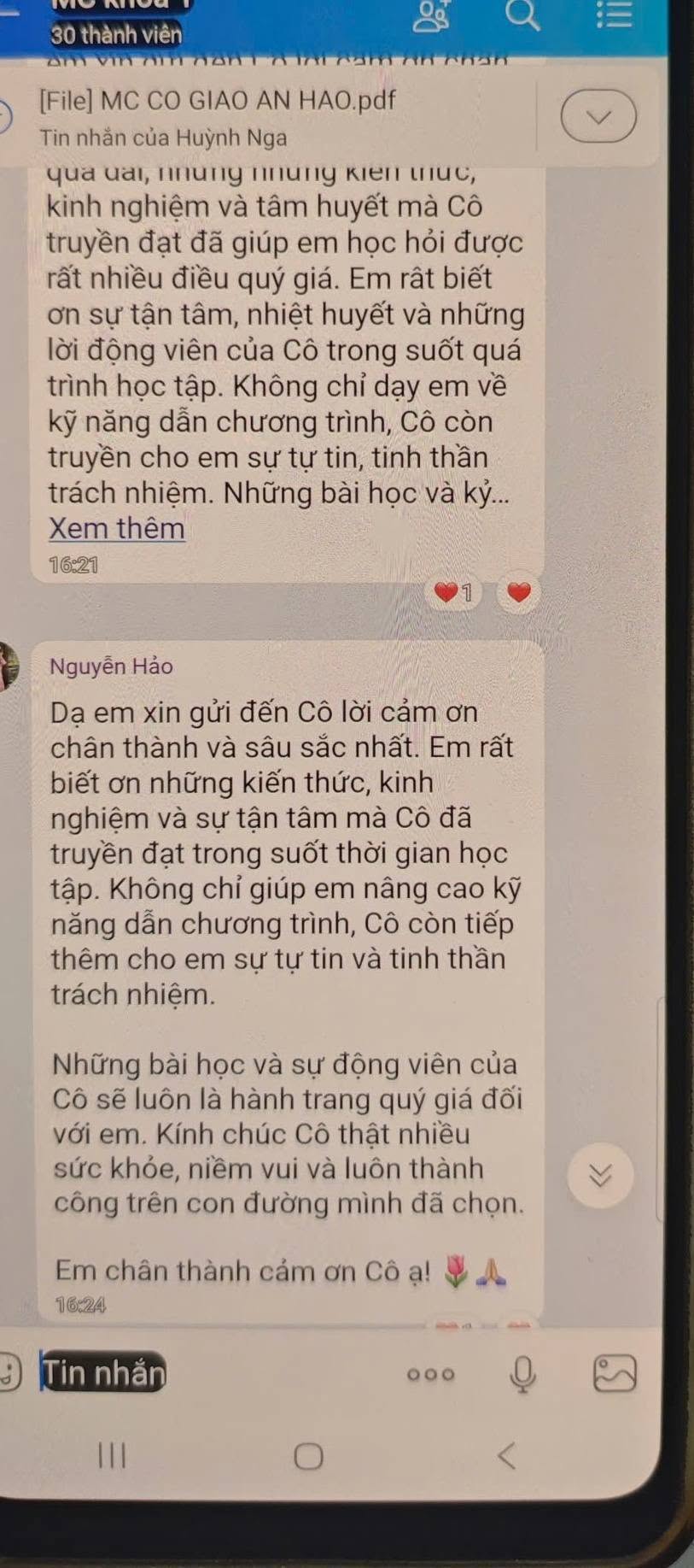 Feedback học viên